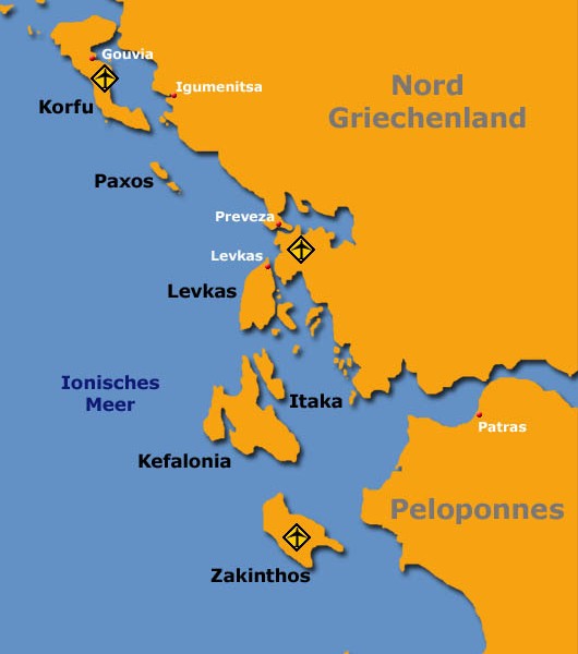 Mitsegeln ionisches Meer: Korfu und die südlichen Ionischen Inseln